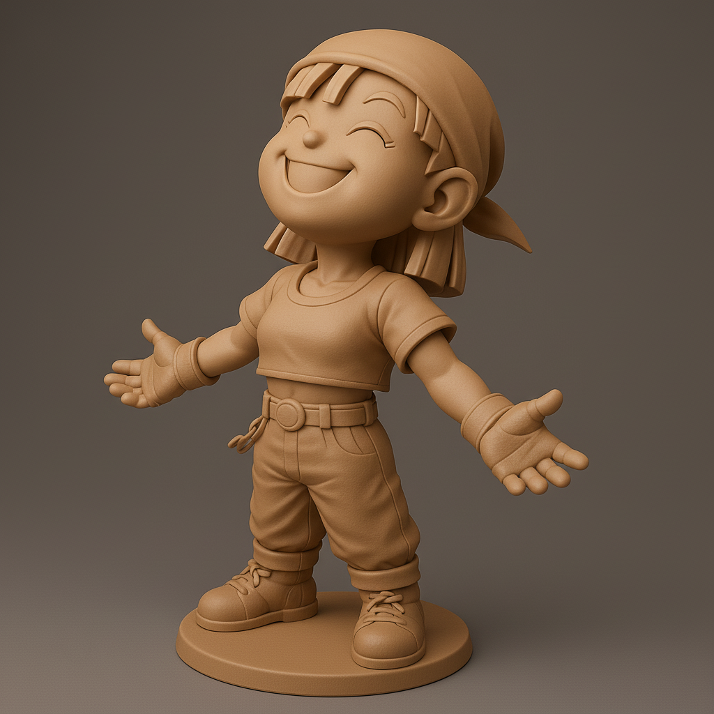 silhouette 3d printer maker-3d portrait printing_Cheerful Adventure Character Statue