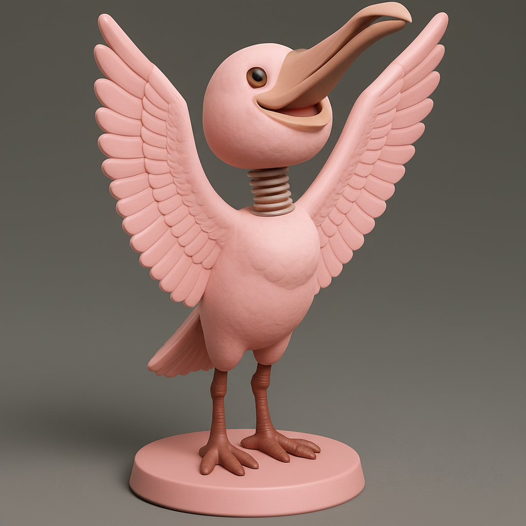 face anatomy 3d model-create 3d face model from photo_Joyful Spring-Neck Bird Desk Companion