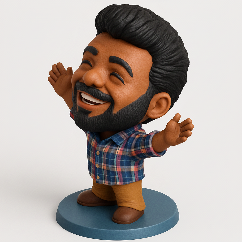 face anatomy 3d model-create 3d face model from photo_Happy Hugs Bobblehead: A Friendly Desk Companion