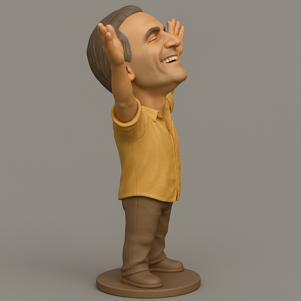 face anatomy 3d model-create 3d face model from photo_Joyful Figurine with Outstretched Arms