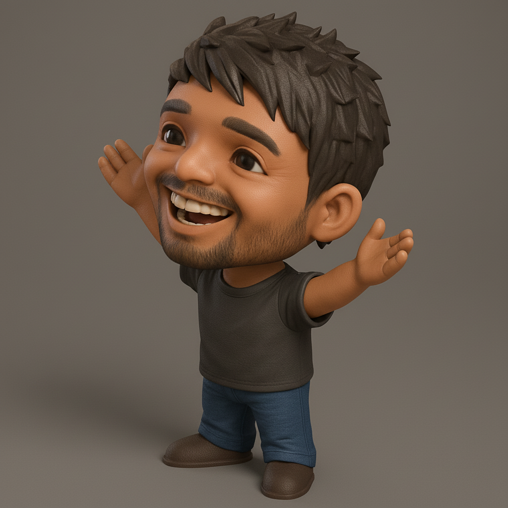 face anatomy 3d model-create 3d face model from photo_Happy Hugs Chibi Figurine - Bring Joy to Your Desk!