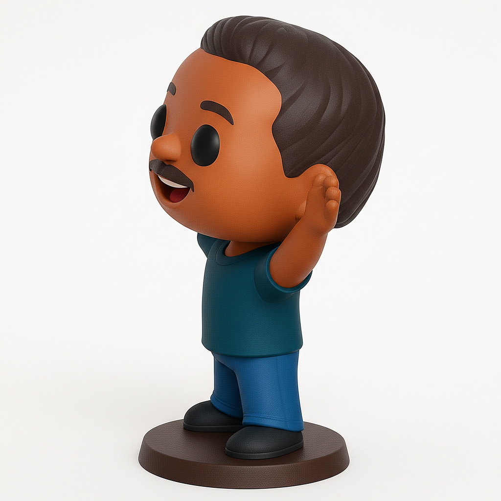 face anatomy 3d model-create 3d face model from photo_Joyful Waving Desk Pal 3D Print Model