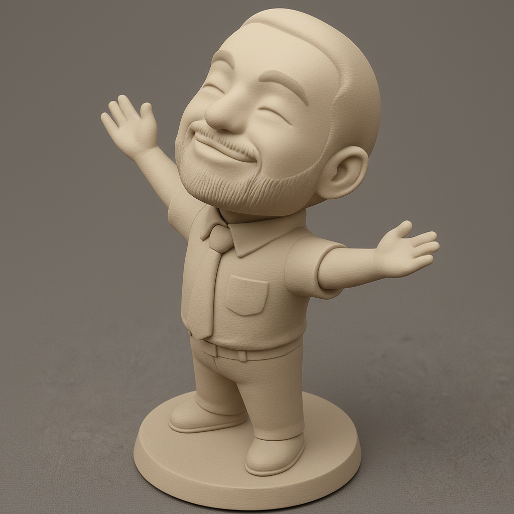 face to 3d model ai-3D portrait printing from photo_Optimistic Office Pal: Your Daily Dose of Joy