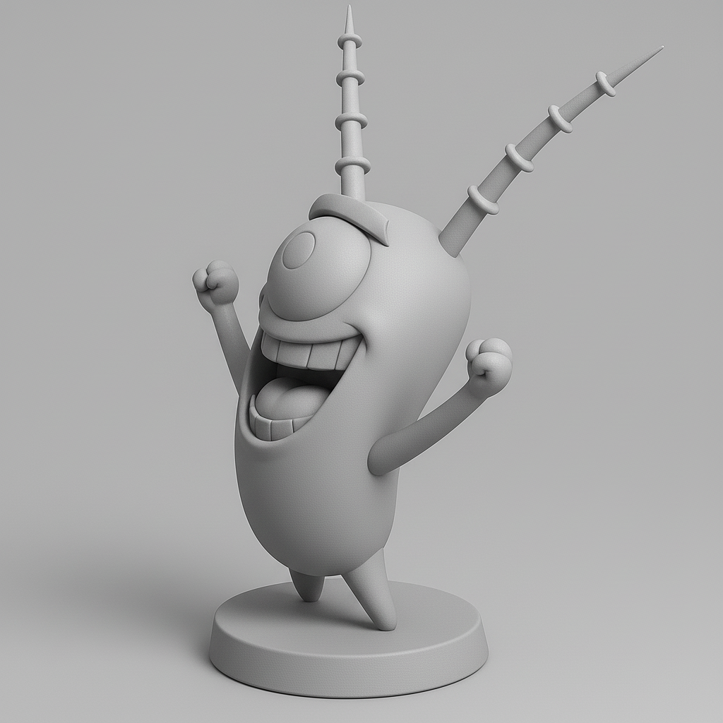 silhouette 3d printer maker-3d portrait printing_Cheerful Cartoon Character Figure