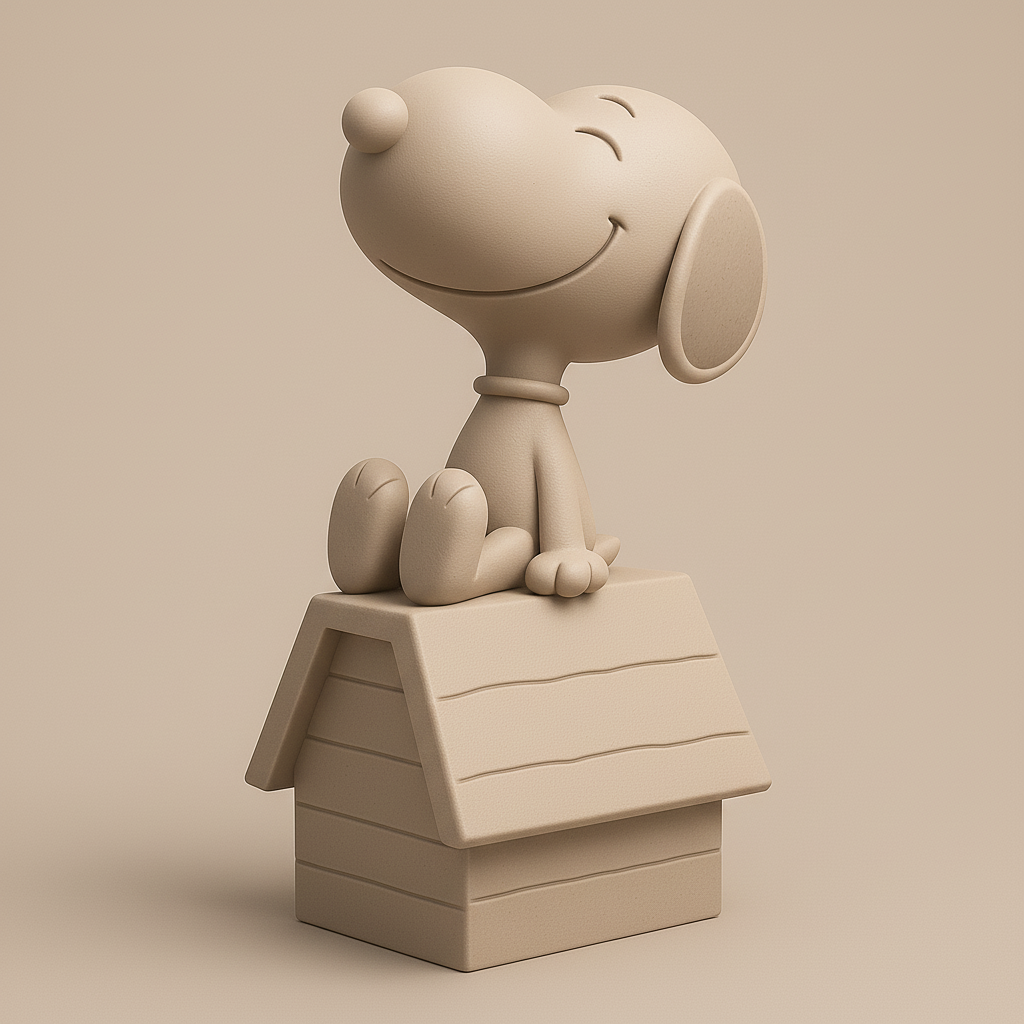 silhouette 3d printer maker-3d portrait printing_Joyful Pup on a Cozy Doghouse