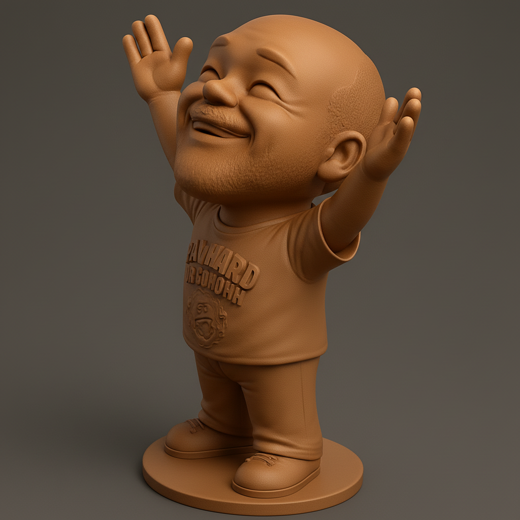 face to 3d model ai-3D portrait printing from photo_"PAVHARD" Character: Smile-Inducing 3D Print
