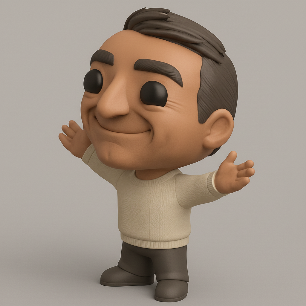 face anatomy 3d model-create 3d face model from photo_Joyful Welcoming Character Figurine - Desktop Friend