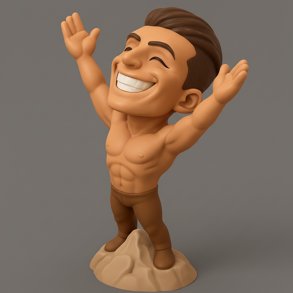 face anatomy 3d model-create 3d face model from photo_Heroic Champion Figure – Triumph in 3D!