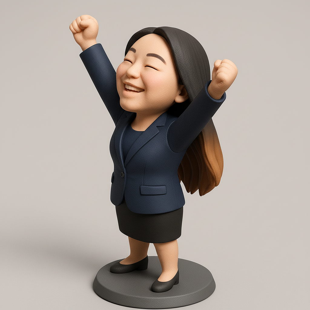 face anatomy 3d model-create 3d face model from photo_Joyful Businesswoman 3D Model