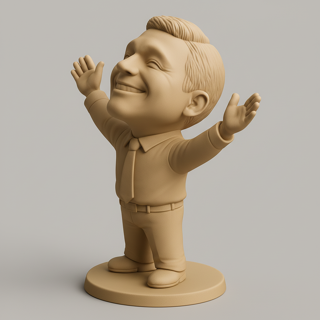 face to 3d model ai-3D portrait printing from photo_Joyful Success Figure: Celebrate Every Win!