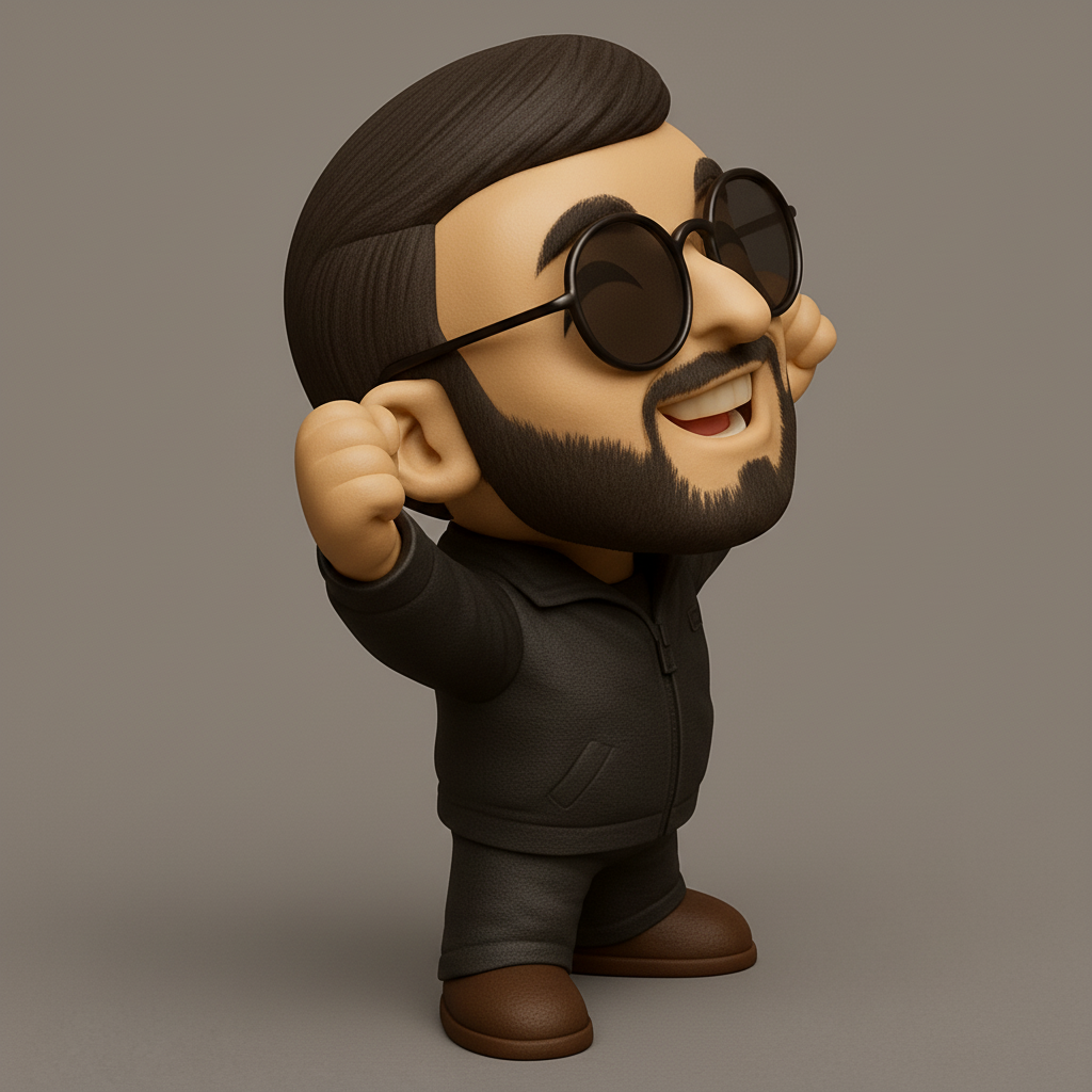 face anatomy 3d model-create 3d face model from photo_Happy Chibi Guy Figure: Celebrate Success & Good Vibes!