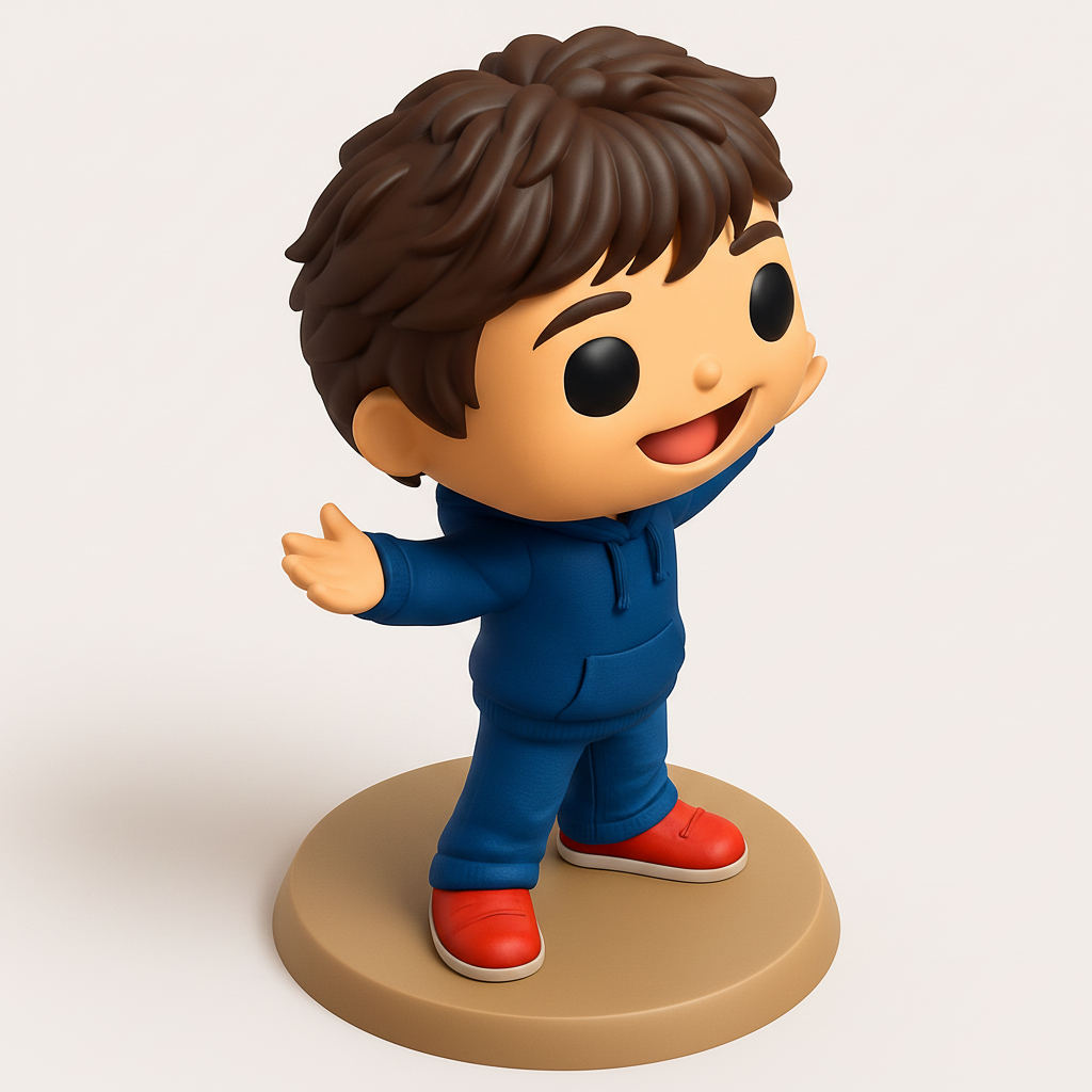 face anatomy 3d model-create 3d face model from photo_Joyful Welcoming Boy Figurine - Cute Desk Decor Print