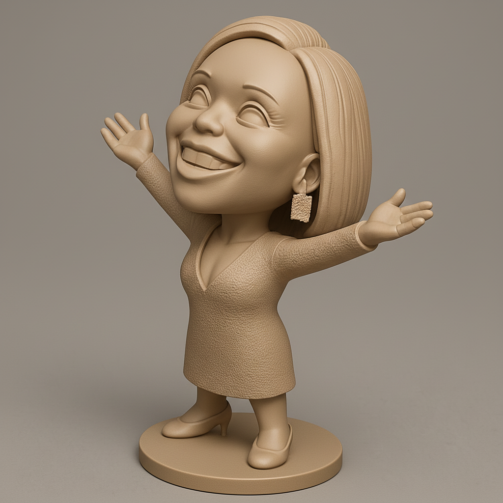 face anatomy 3d model-create 3d face model from photo_Uplifting Chibi Figurine: Spread Joy & Positivity