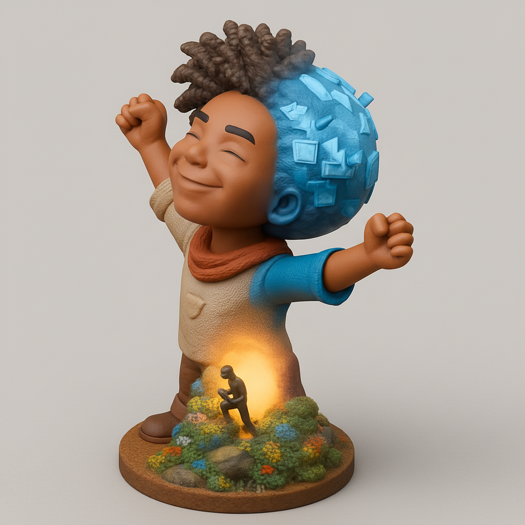 face anatomy 3d model-create 3d face model from photo_Inner Journey Figurine: Spark Your Creative Spirit