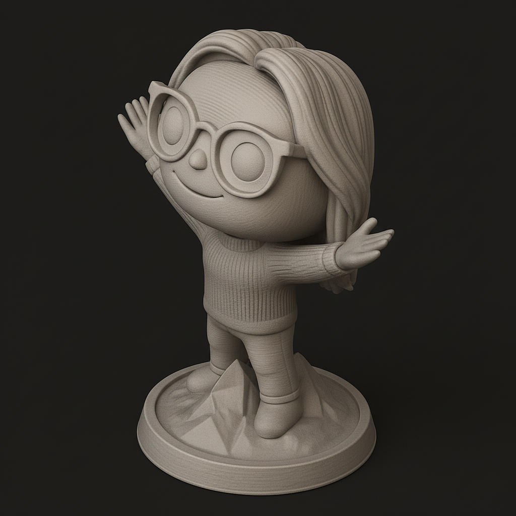 face anatomy 3d model-create 3d face model from photo_Smiling Spectacled Explorer - Welcoming Pose Figurine