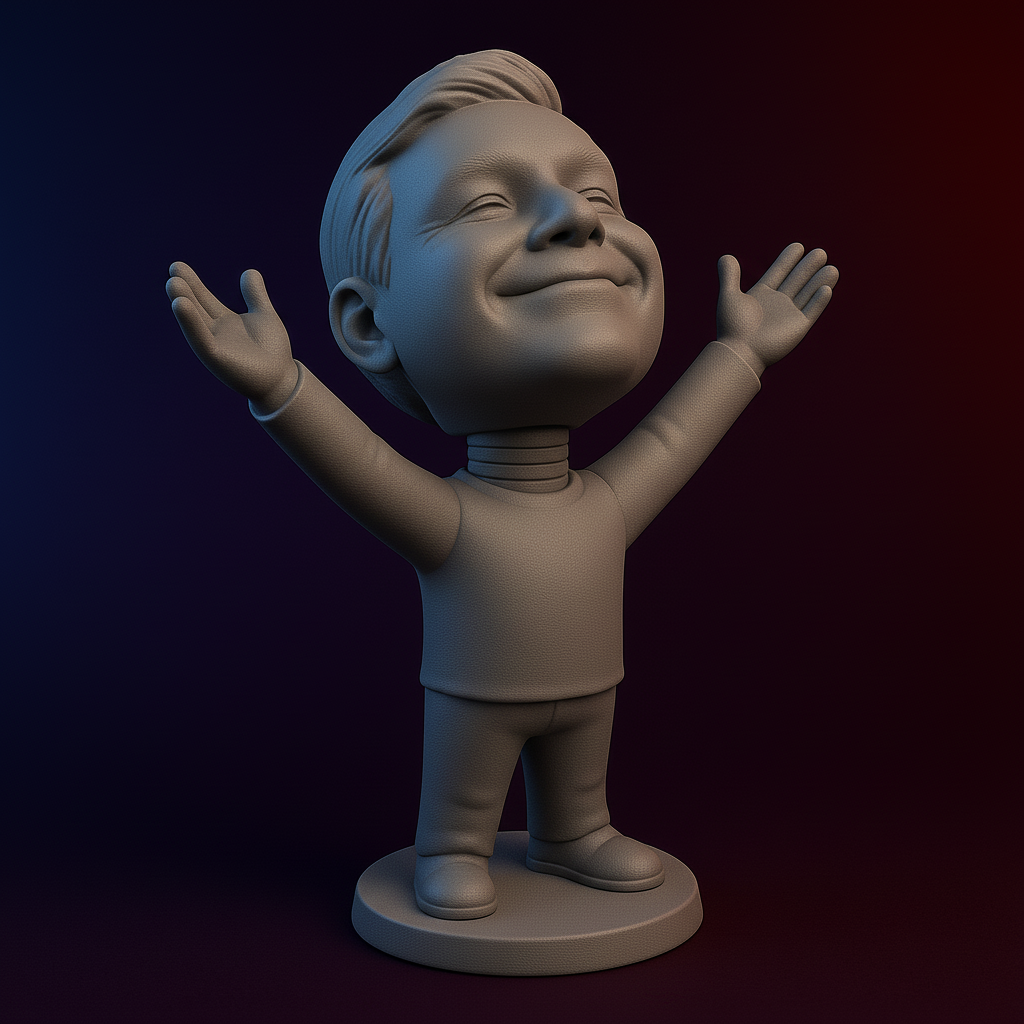 silhouette 3d printer maker-3d portrait printing_Joyful Figure with Outstretched Arms