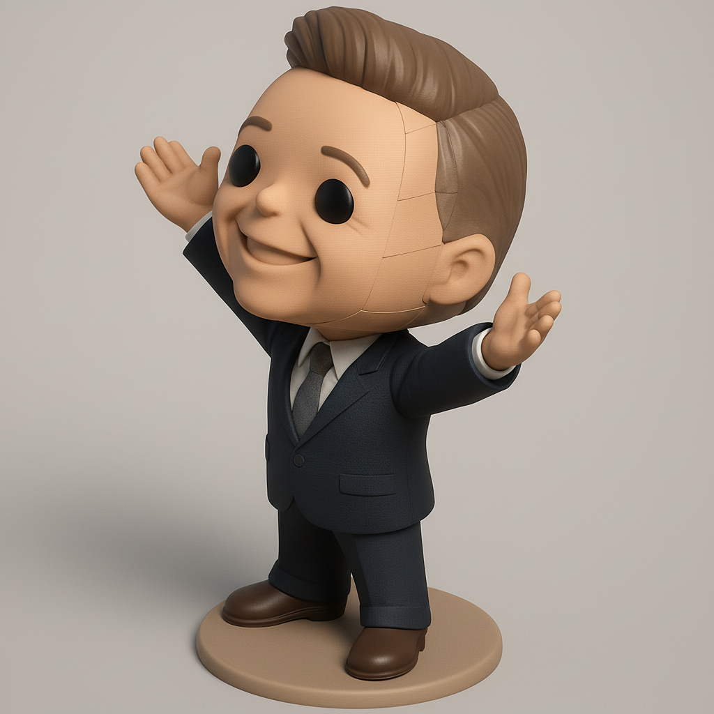 face anatomy 3d model-create 3d face model from photo_Welcoming Smile Desk Buddy Funko Style Figure