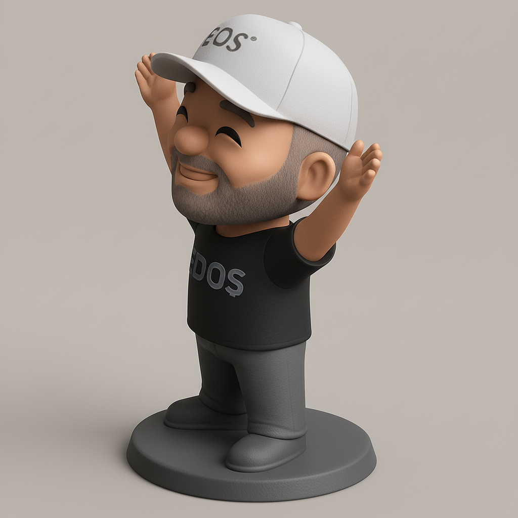 face anatomy 3d model-create 3d face model from photo_Happy EOS EDOS Fan Figurine - Celebrate Crypto Success!