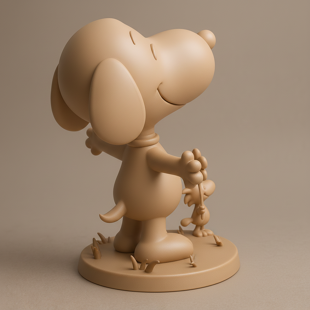silhouette 3d printer maker-3d portrait printing_Playful Dog and Friend 3D Model