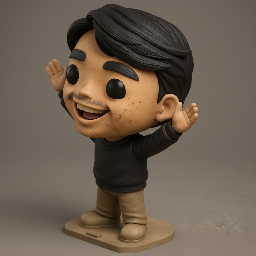 face anatomy 3d model-create 3d face model from photo_Smiling Chibi Figurine: Bring Joy to Your Desk!