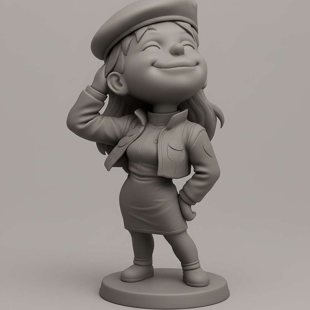 face anatomy 3d model-create 3d face model from photo_Confident Girl Figure: Perfect for Display!