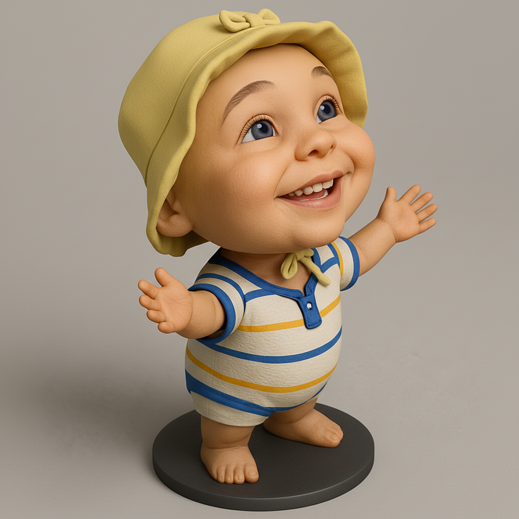 face anatomy 3d model-create 3d face model from photo_Smiling Baby Joy Figurine: Adorable Decor & Gift