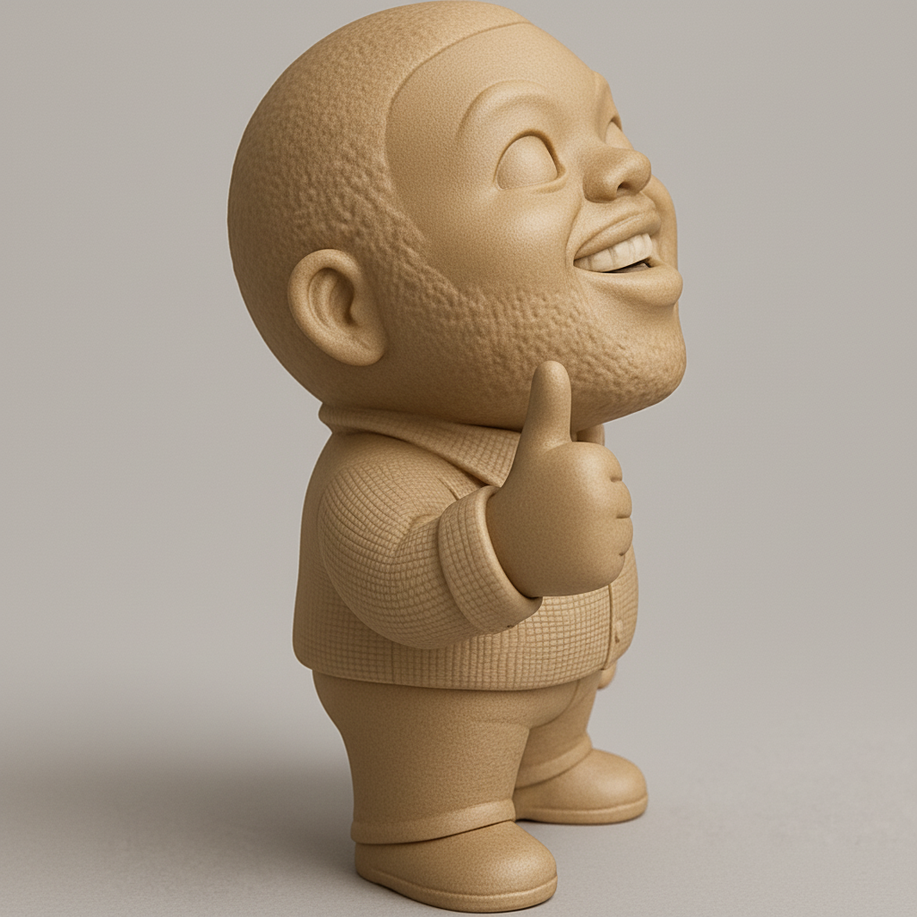 face to 3d model ai-3D portrait printing from photo_Smiling Thumbs Up Desk Figurine