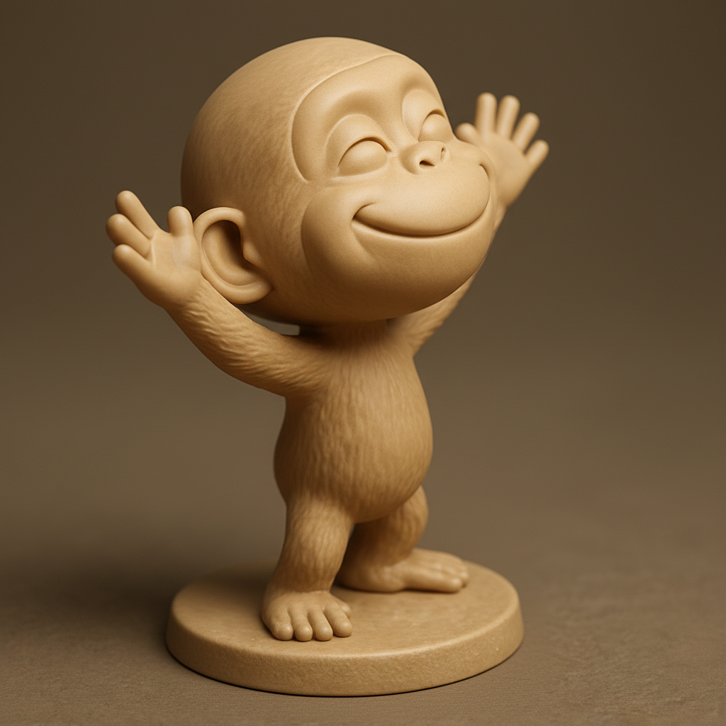 face anatomy 3d model-create 3d face model from photo_Joyful Monkey Figurine: Instant Smile Decor