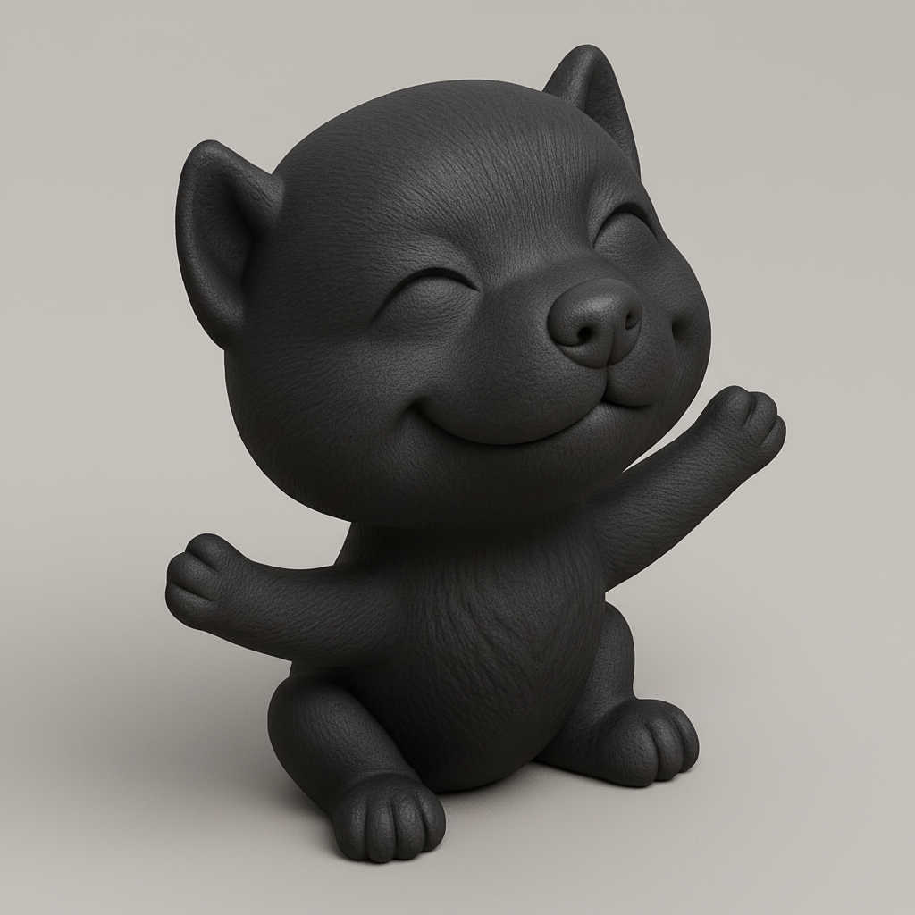 face to 3d model ai-3D portrait printing from photo_Happy Hug Cat Figurine: Spread Joy & Smiles