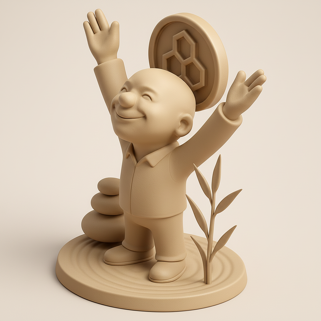 silhouette 3d printer maker-3d portrait printing_Smiling Zen Man: Desktop Harmony & Good Fortune