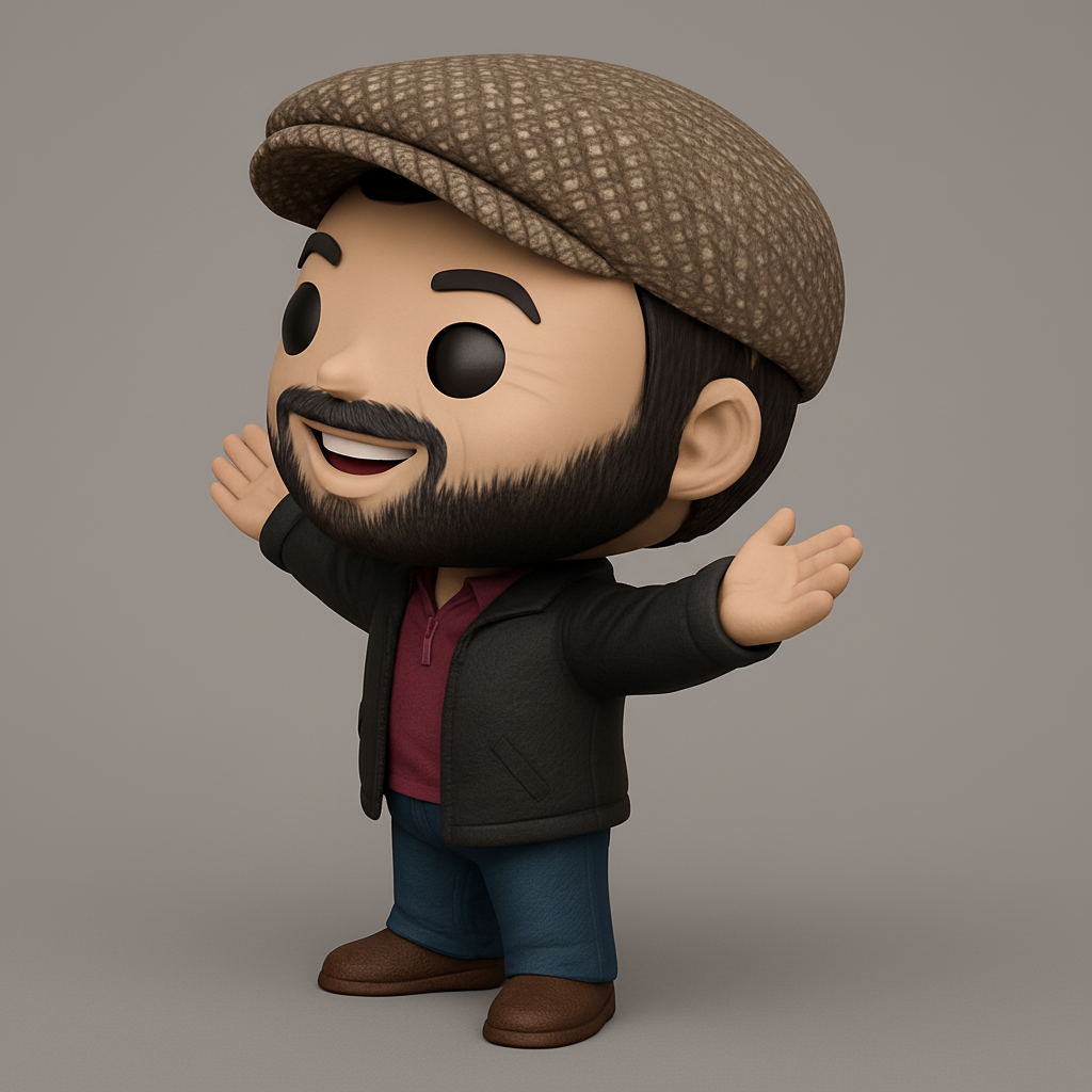 face to 3d model ai-3D portrait printing from photo_Friendly Bearded Man Figurine - Warm Welcome Pose