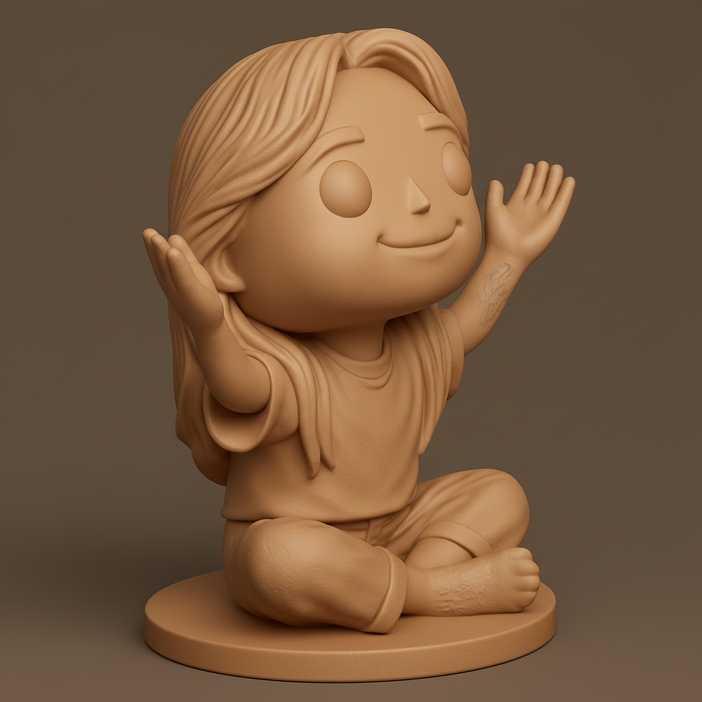 face to 3d model ai-3D portrait printing from photo_Zen Chibi Meditator - Embrace Joy & Serenity