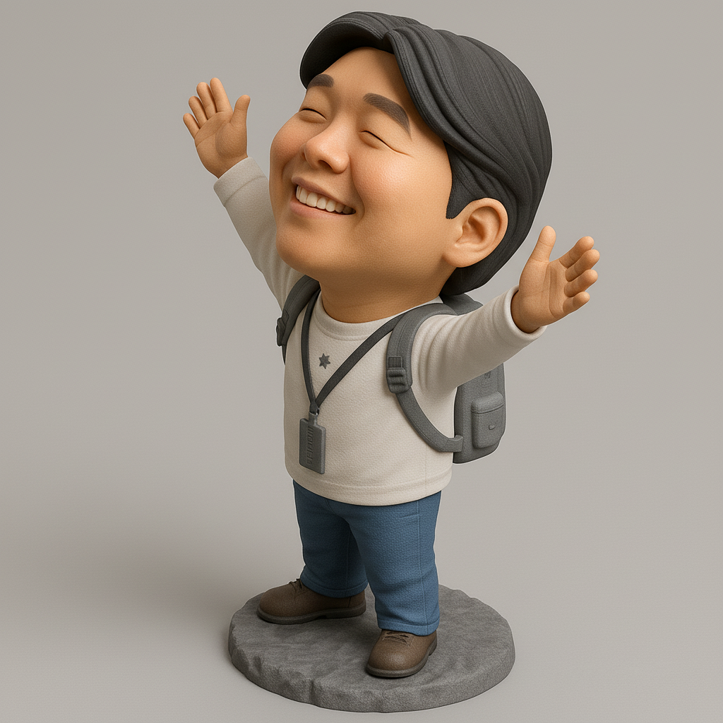 silhouette 3d printer maker-3d portrait printing_Joyful Traveler Figurine for 3D Printing