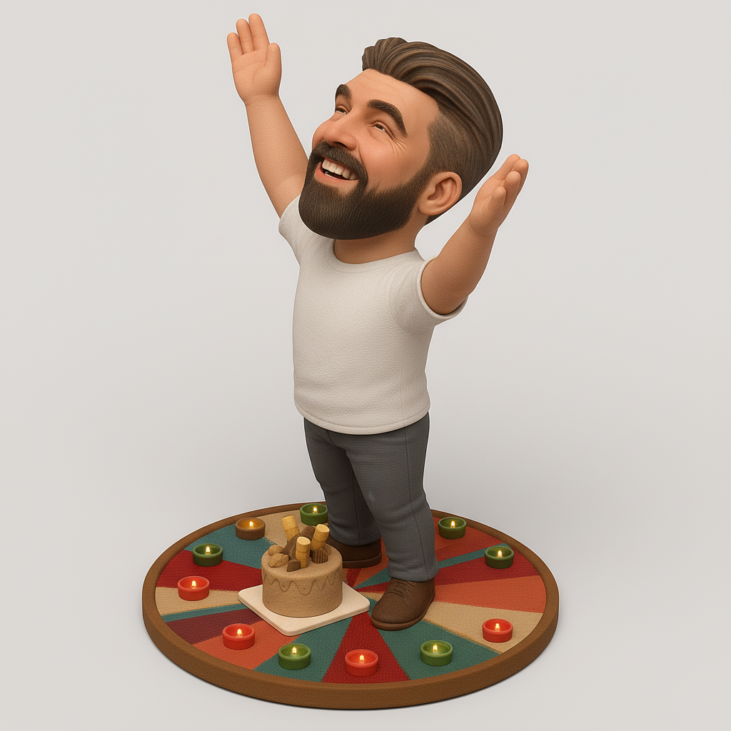 silhouette 3d printer maker-3d portrait printing_Joyful Celebration Figurine