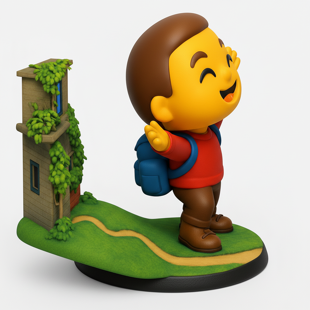 face anatomy 3d model-create 3d face model from photo_Bring Joy Home: Happy Boy & Scenic House Model