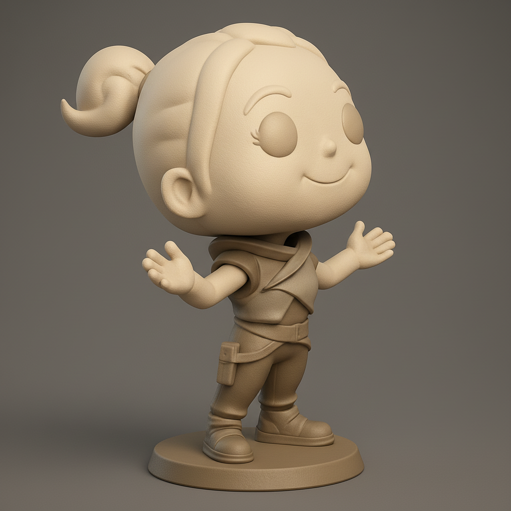 face anatomy 3d model-create 3d face model from photo_Cute Chibi Girl Figurine - Print Your Own Joy!