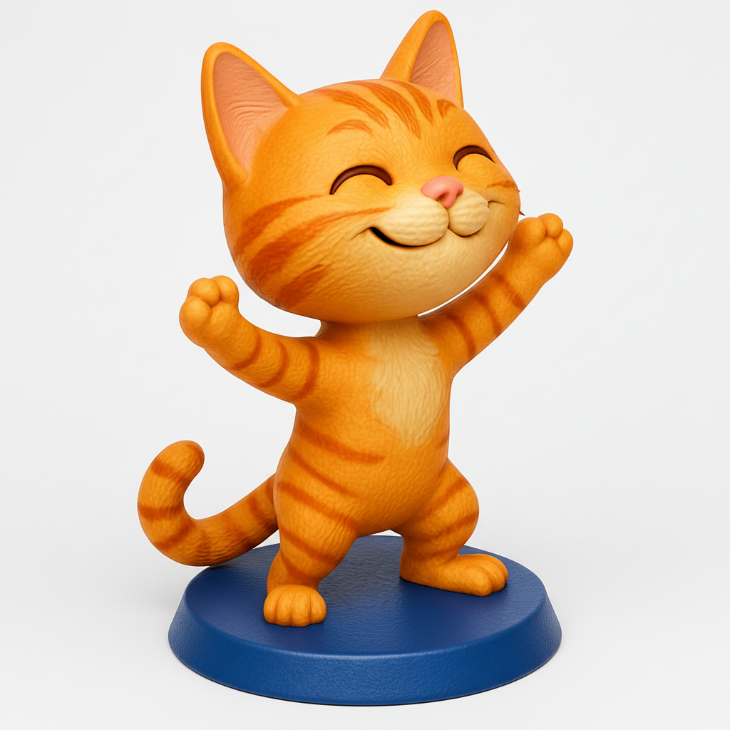 face to 3d model ai-3D portrait printing from photo_Smiling Orange Tabby - Your New Happy Desk Pal!