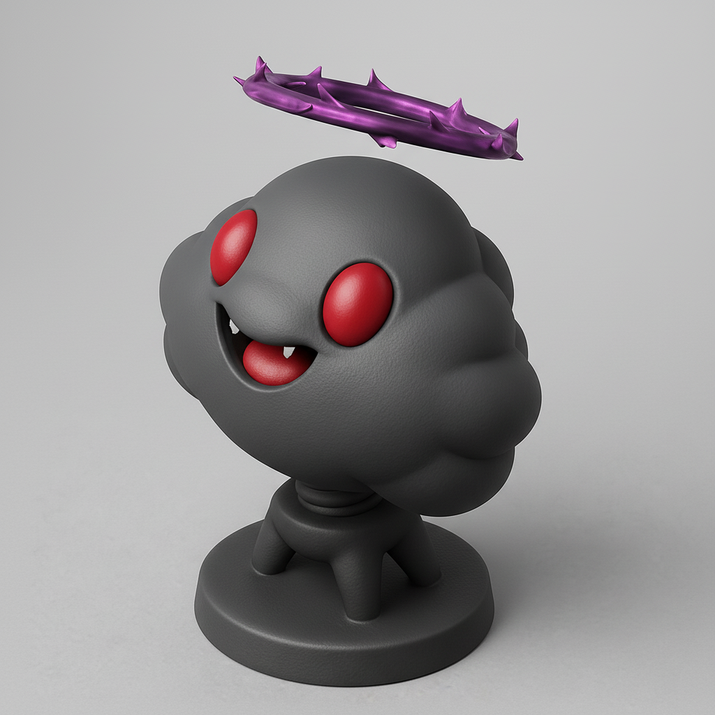 silhouette 3d printer maker-3d portrait printing_Whimsical Cloud Creature with Halo