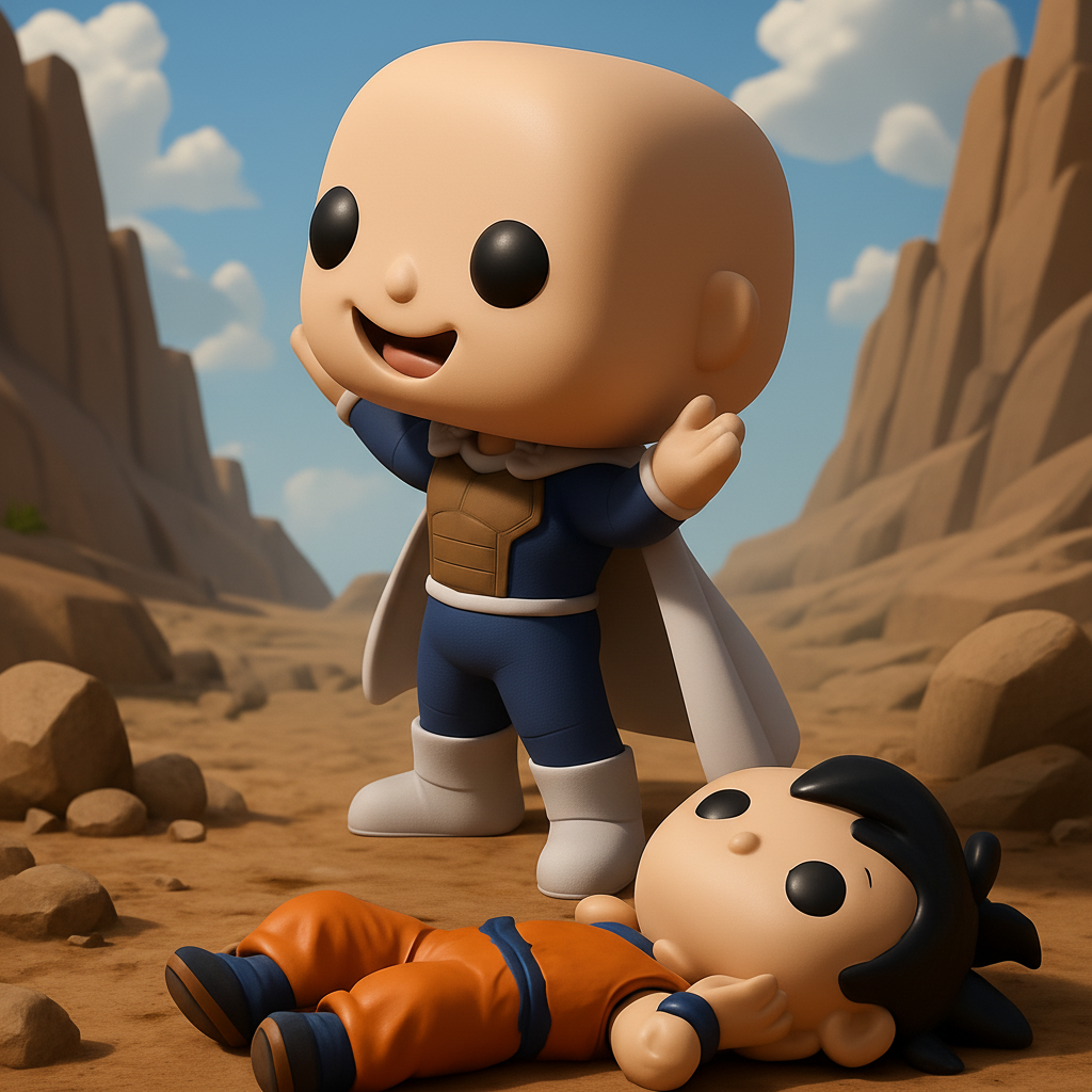 face to 3d model ai-3D portrait printing from photo_Bald Vegeta Victorious Funko Pop Diorama