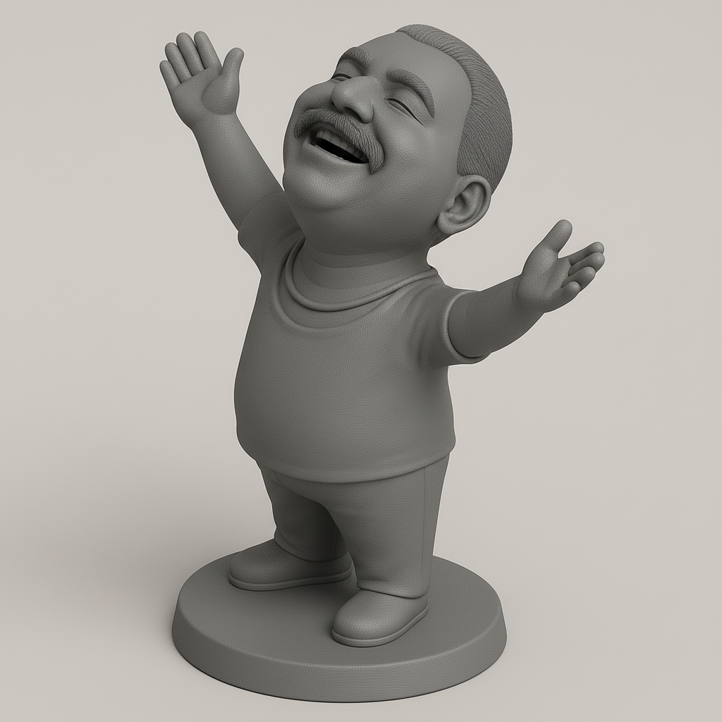 face anatomy 3d model-create 3d face model from photo_Joyful Figurine with Open Arms