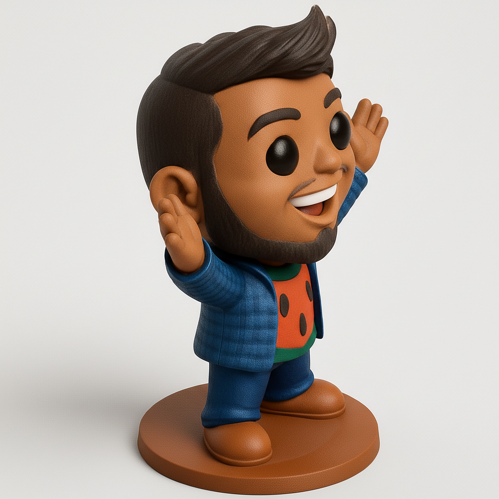 face to 3d model ai-3D portrait printing from photo_Vibrant Chibi Character Figurine - Easy Print