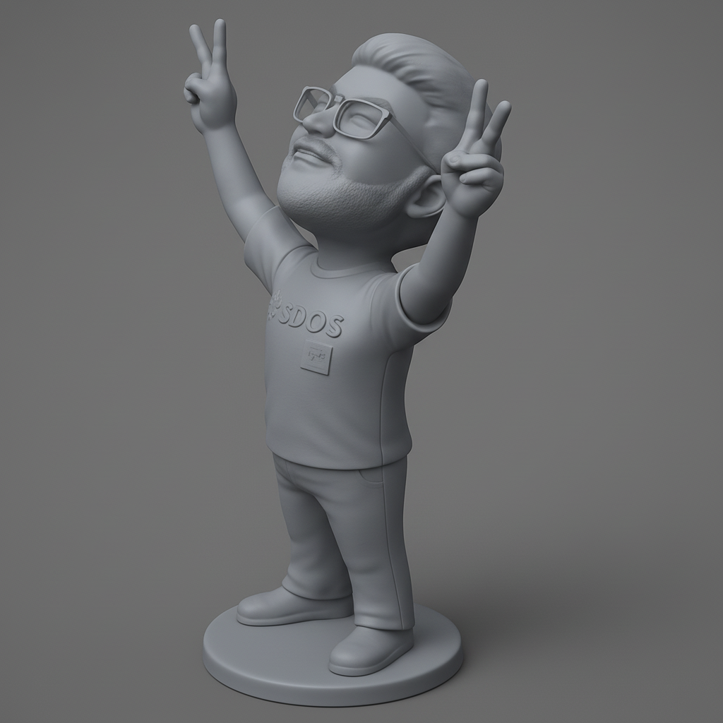 face anatomy 3d model-create 3d face model from photo_Joyful Victory Pose Figurine