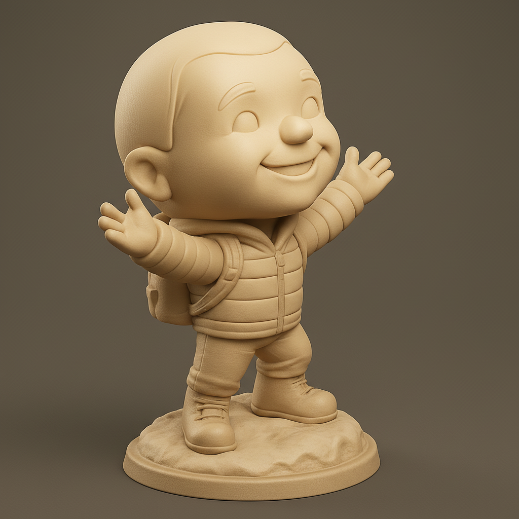 face anatomy 3d model-create 3d face model from photo_Joyful Explorer Kid Figurine: Embrace the Adventure!