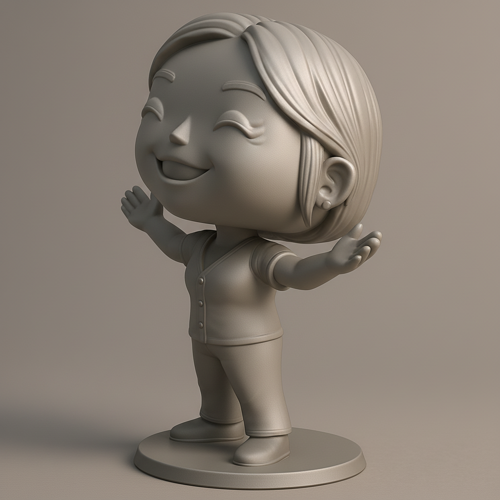 face to 3d model ai-3D portrait printing from photo_Spread Joy! Adorable Welcome Figure Print