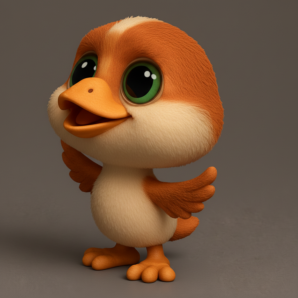 face to 3d model ai-3D portrait printing from photo_Baby Brightbill: Own Happy Fluffy Duckling Friend!