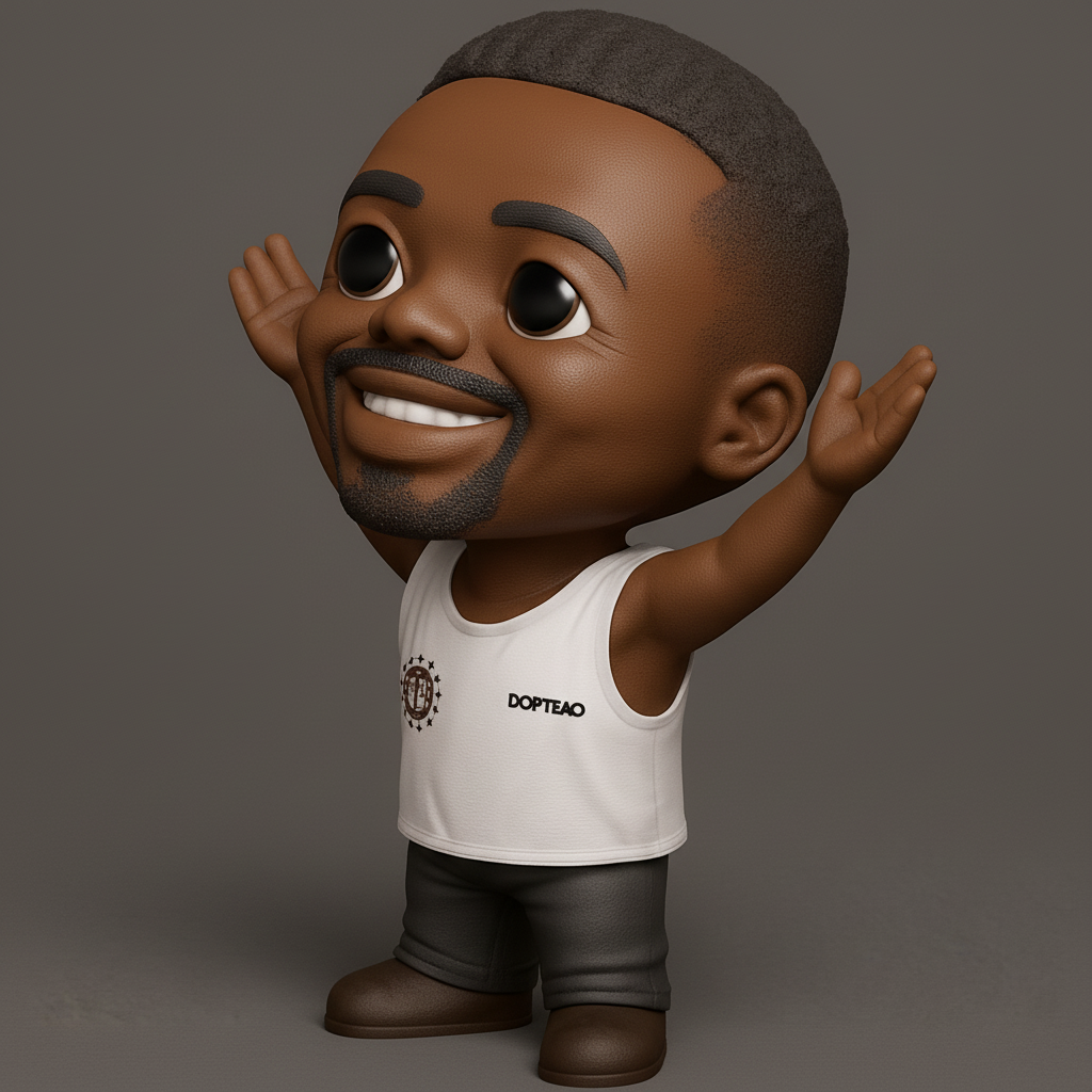 face to 3d model ai-3D portrait printing from photo_Happy Dopteao Chibi Figurine - Expressive Collectible!