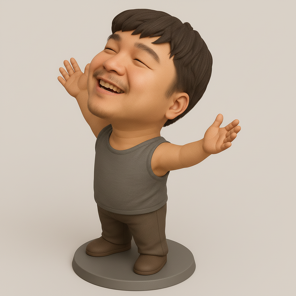 silhouette 3d printer maker-3d portrait printing_Joyful Character Figurine for 3D Printing