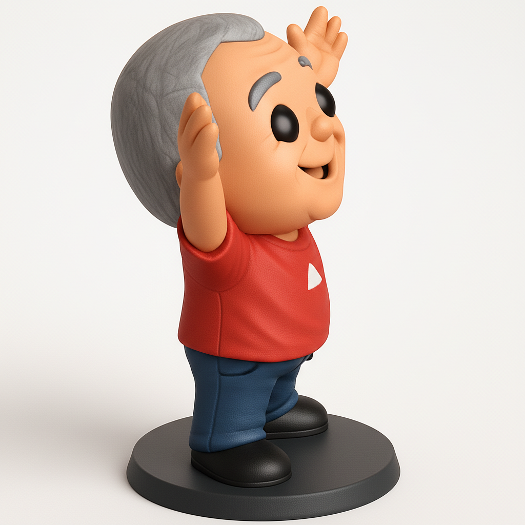 face to 3d model ai-3D portrait printing from photo_Charming Waving Enthusiast Figurine