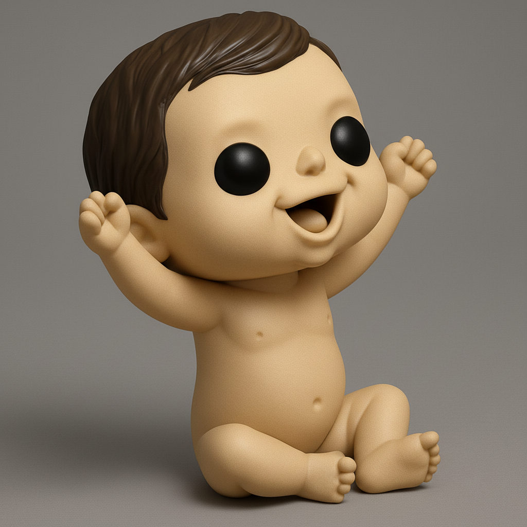 face anatomy 3d model-create 3d face model from photo_Cute Baby Joy Pop Figurine - Printable Happiness!