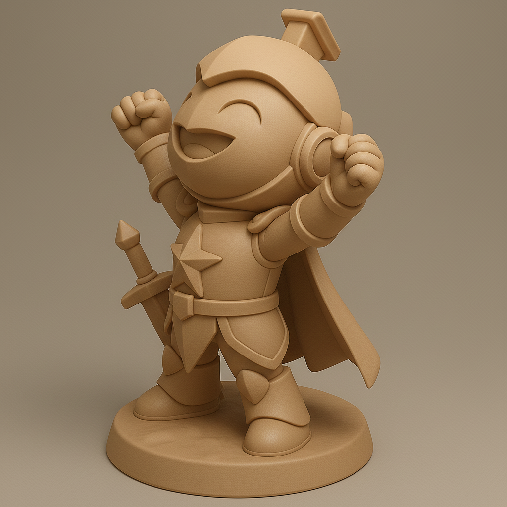 face anatomy 3d model-create 3d face model from photo_Cheerful Knight Figure for 3D Printing